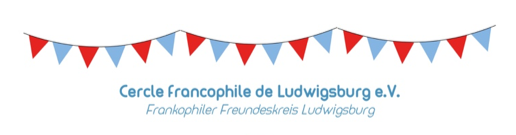 rot-blaue Wimpelkatte, darunter steht cercle francophile de Ludwigsburg d.V.